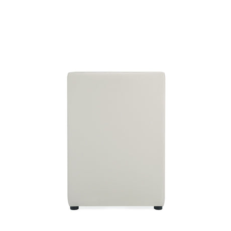 Anna Square Faux Leather Dining Arm Chair in Light Stone Grey (set of 2) - Ornate Home