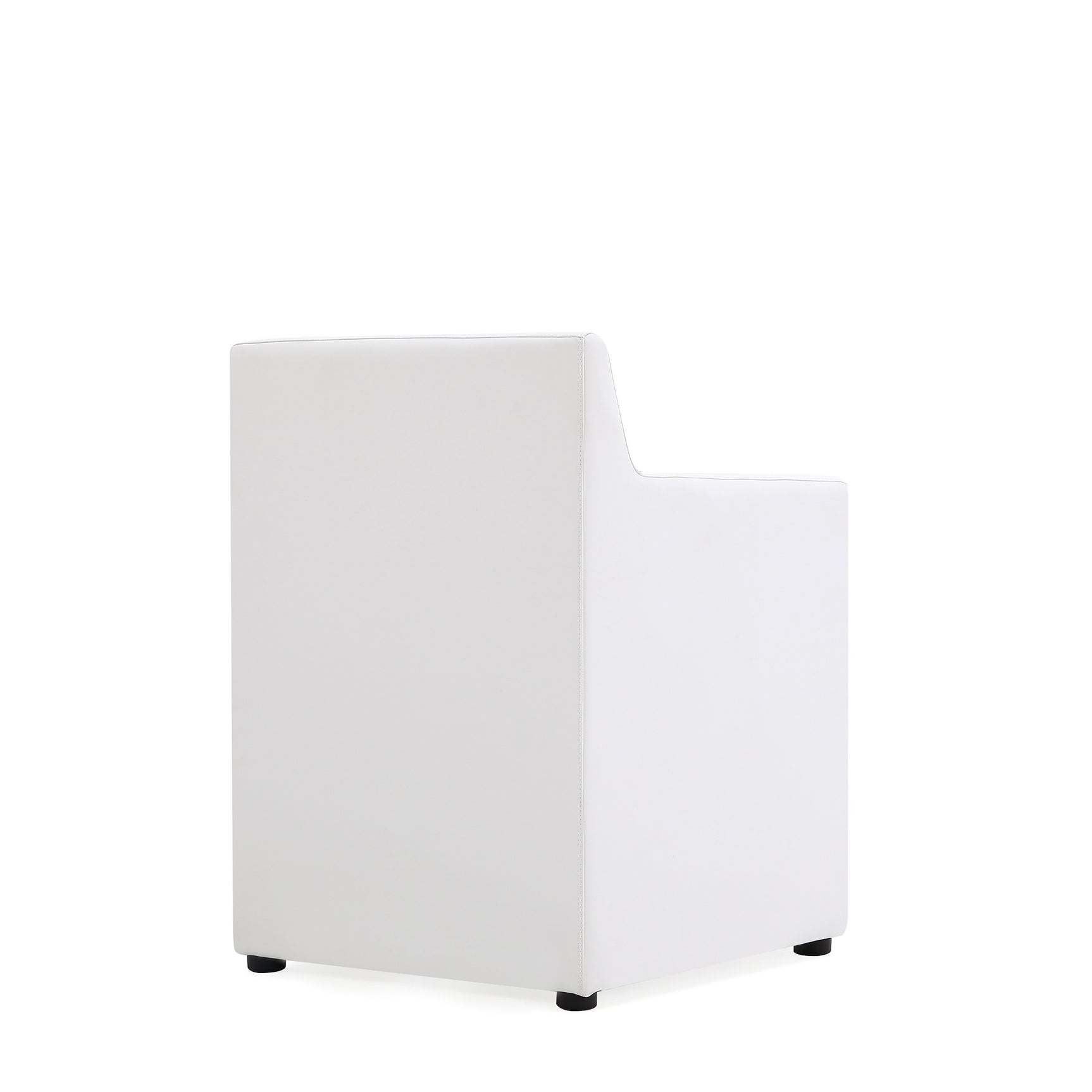 Anna Square Faux Leather Dining Armchair in Cream - Ornate Home