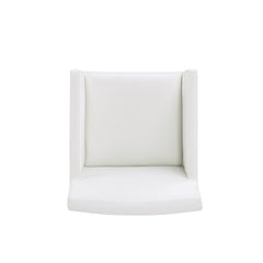Anna Square Faux Leather Dining Armchair in Cream (set of 2) - Ornate Home