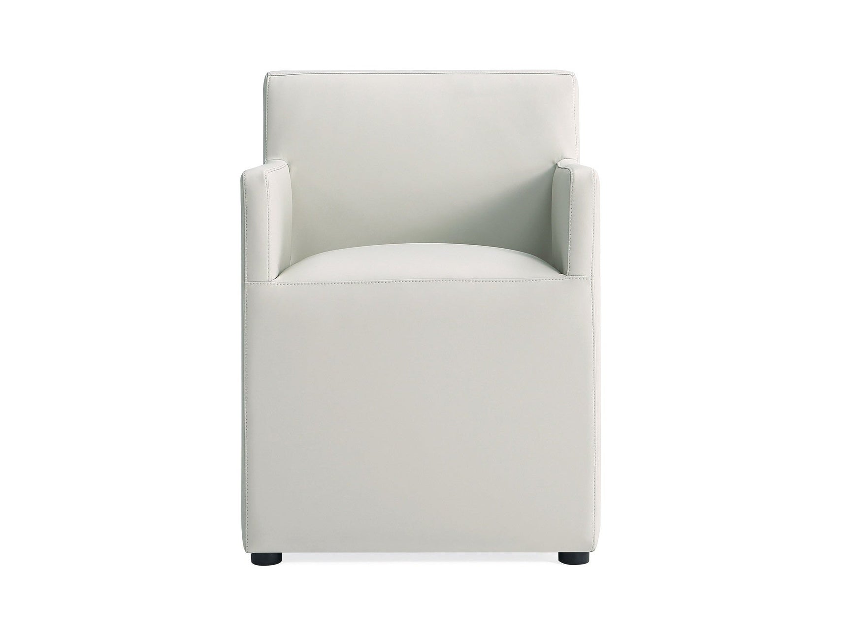 Anna Square Faux Leather Dining Armchair in Light Stone Grey - Ornate Home