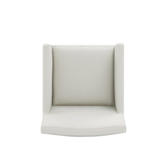 Anna Square Faux Leather Dining Armchair in Light Stone Grey - Ornate Home