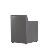 Anna Square Faux Leather Dining Armchair in Pewter - Ornate Home