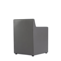 Anna Square Faux Leather Dining Armchair in Pewter - Ornate Home