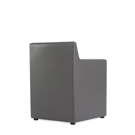 Anna Square Faux Leather Dining Armchair in Pewter - Ornate Home