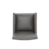 Anna Square Faux Leather Dining Armchair in Pewter - Ornate Home