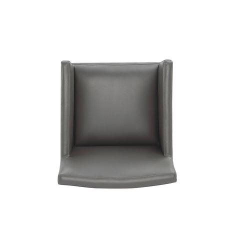 Anna Square Faux Leather Dining Armchair in Pewter - Ornate Home