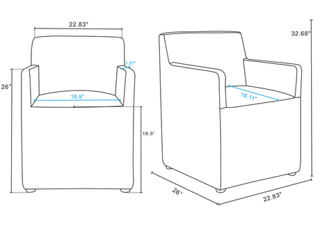 Anna Square Faux Leather Dining Armchair in Saddle - Ornate Home