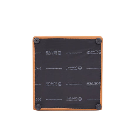 Anna Square Faux Leather Dining Armchair in Saddle - Ornate Home