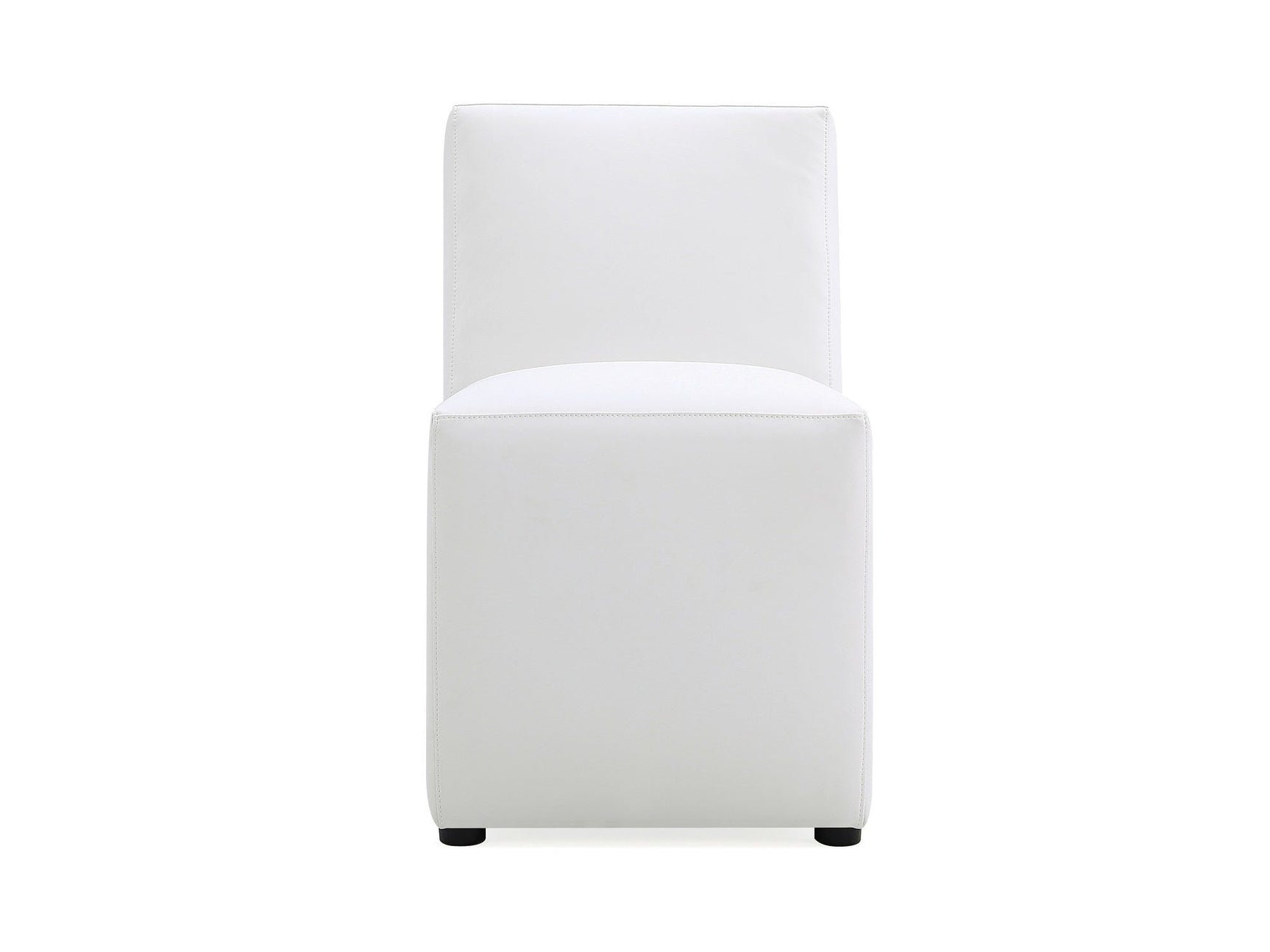 Anna Square Faux Leather Dining Chair in Cream - Ornate Home