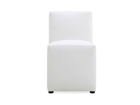 Anna Square Faux Leather Dining Chair in Cream - Ornate Home