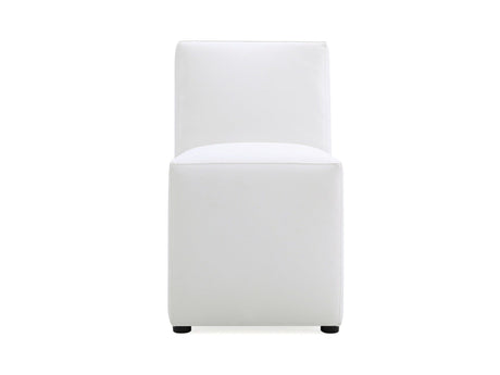 Anna Square Faux Leather Dining Chair in Cream - Ornate Home