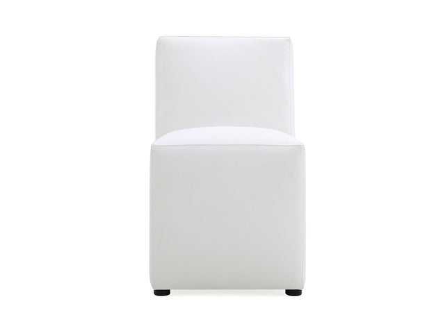 Anna Square Faux Leather Dining Chair in Cream - Ornate Home