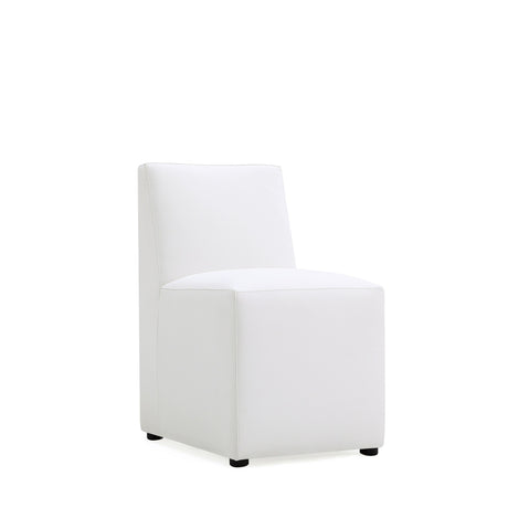 Anna Square Faux Leather Dining Chair in Cream - Ornate Home