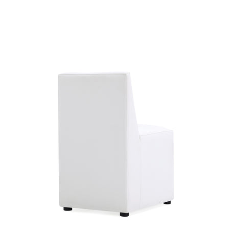 Anna Square Faux Leather Dining Chair in Cream - Ornate Home