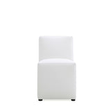 Anna Square Faux Leather Dining Chair in Cream (set of 2) - Ornate Home