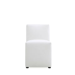 Anna Square Faux Leather Dining Chair in Cream (set of 2) - Ornate Home