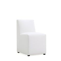 Anna Square Faux Leather Dining Chair in Cream (set of 2) - Ornate Home