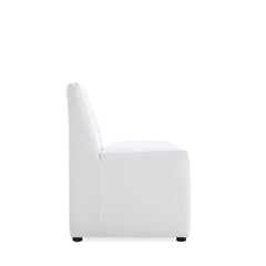 Anna Square Faux Leather Dining Chair in Cream (set of 2) - Ornate Home