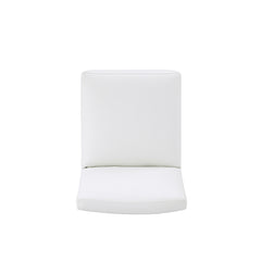 Anna Square Faux Leather Dining Chair in Cream (set of 2) - Ornate Home