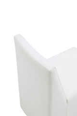 Anna Square Faux Leather Dining Chair in Cream (set of 2) - Ornate Home