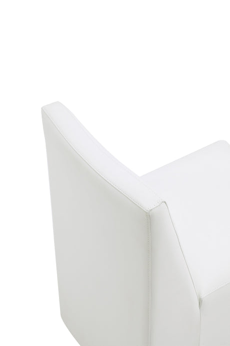 Anna Square Faux Leather Dining Chair in Cream (set of 2) - Ornate Home