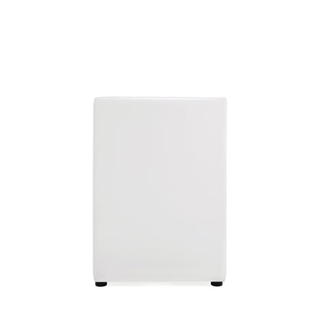 Anna Square Faux Leather Dining Chair in Cream (set of 2) - Ornate Home