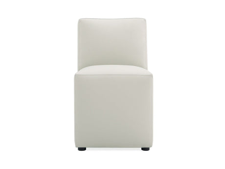 Anna Square Faux Leather Dining Chair in Light Stone Grey - Ornate Home