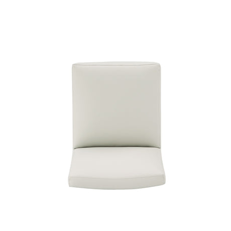 Anna Square Faux Leather Dining Chair in Light Stone Grey - Ornate Home