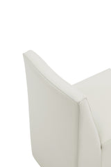 Anna Square Faux Leather Dining Chair in Light Stone Grey - Ornate Home