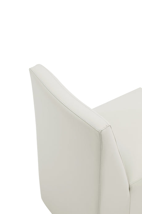 Anna Square Faux Leather Dining Chair in Light Stone Grey - Ornate Home