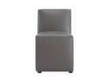 Anna Square Faux Leather Dining Chair in Pewter - Ornate Home
