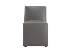 Anna Square Faux Leather Dining Chair in Pewter - Ornate Home