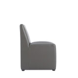 Anna Square Faux Leather Dining Chair in Pewter - Ornate Home