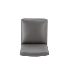Anna Square Faux Leather Dining Chair in Pewter - Ornate Home