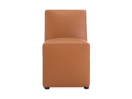 Anna Square Faux Leather Dining Chair in Saddle - Ornate Home