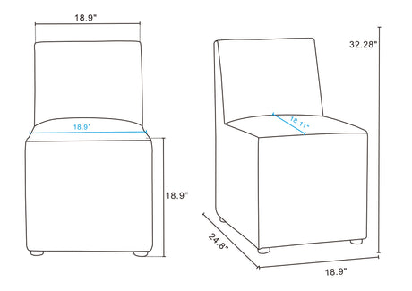 Anna Square Faux Leather Dining Chair in Saddle - Ornate Home
