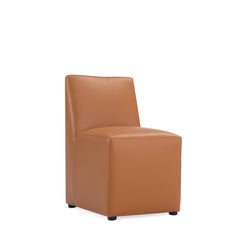Anna Square Faux Leather Dining Chair in Saddle - Ornate Home