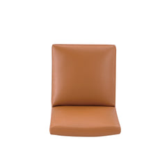Anna Square Faux Leather Dining Chair in Saddle - Ornate Home