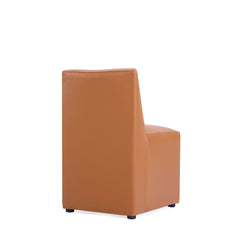 Anna Square Faux Leather Dining Chair in Saddle (set of 2) - Ornate Home