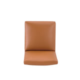 Anna Square Faux Leather Dining Chair in Saddle (set of 2) - Ornate Home