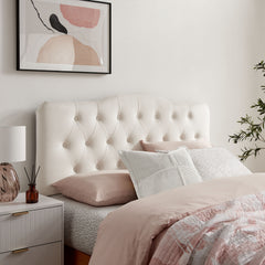 Annabel Alabaster Stain-Resistant Performance Velvet Full Headboard - Ornate Home