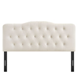 Annabel Alabaster Stain-Resistant Performance Velvet Full Headboard - Ornate Home