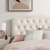 Annabel Alabaster Stain-Resistant Performance Velvet Full Headboard - Ornate Home