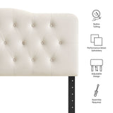Annabel Alabaster Stain-Resistant Performance Velvet Full Headboard - Ornate Home