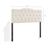Annabel Alabaster Stain-Resistant Performance Velvet Full Headboard - Ornate Home