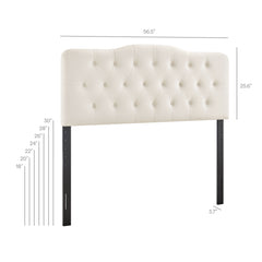 Annabel Alabaster Stain-Resistant Performance Velvet Full Headboard - Ornate Home