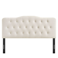 Annabel Alabaster Stain-Resistant Performance Velvet Queen Headboard - Ornate Home