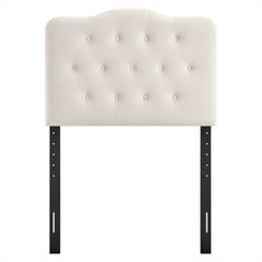 Annabel Alabaster Stain-Resistant Performance Velvet Twin Headboard - Ornate Home