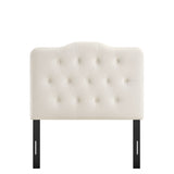 Annabel Alabaster Stain-Resistant Performance Velvet Twin Headboard - Ornate Home