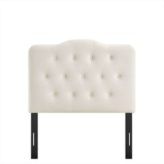 Annabel Alabaster Stain-Resistant Performance Velvet Twin Headboard - Ornate Home